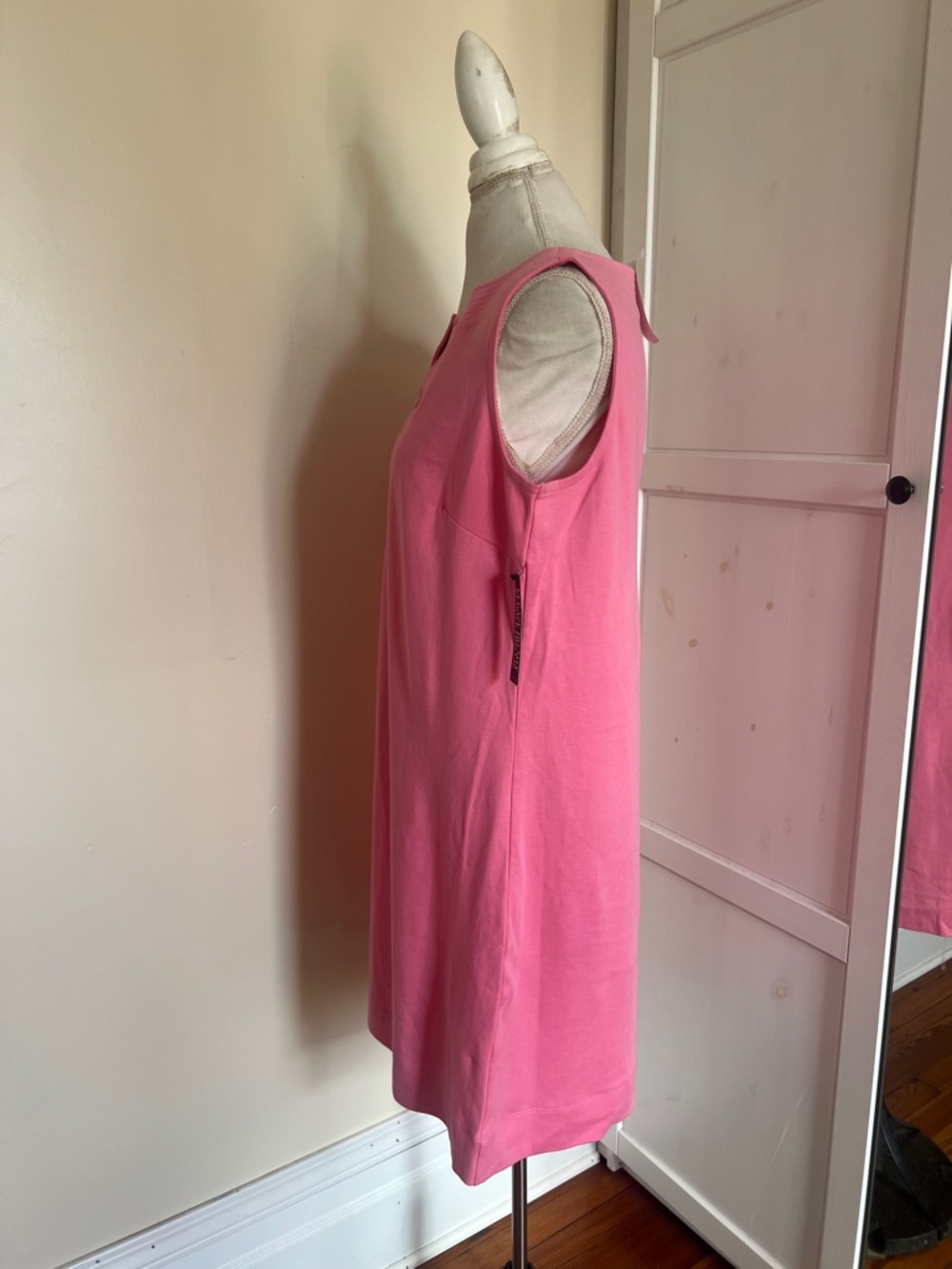 New York & Company Preppy Pink 100% Cotton Sleeveless Shift Dress - NWT - XL - Picture 4 of 9